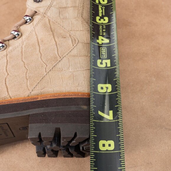 Marc Fisher Women Lizzie 2 Croc Print Lace-up Platform Cream Combat Boots Sz 8 - Picture 6 of 9